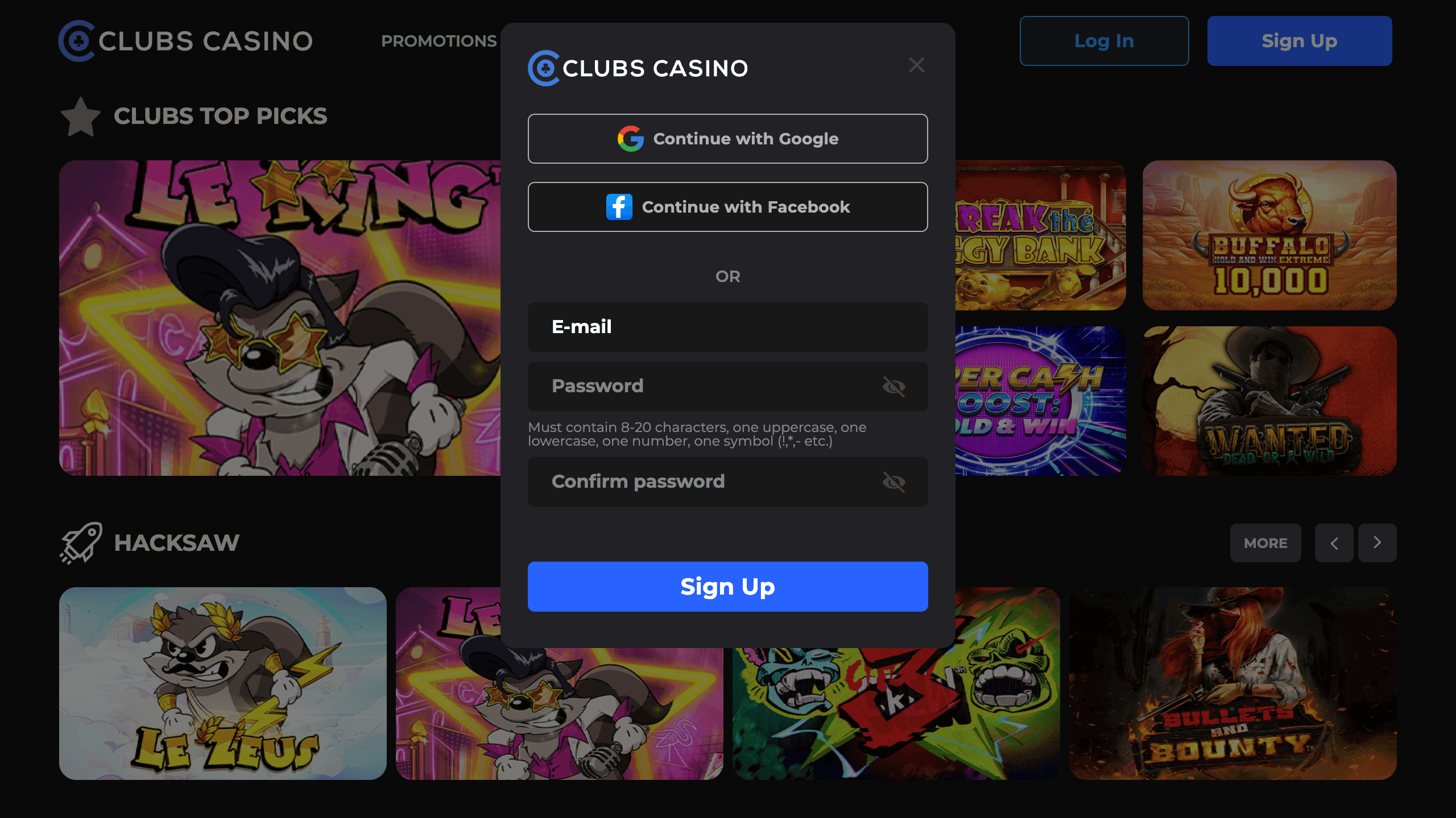 Registration form step 2 with email/password fields